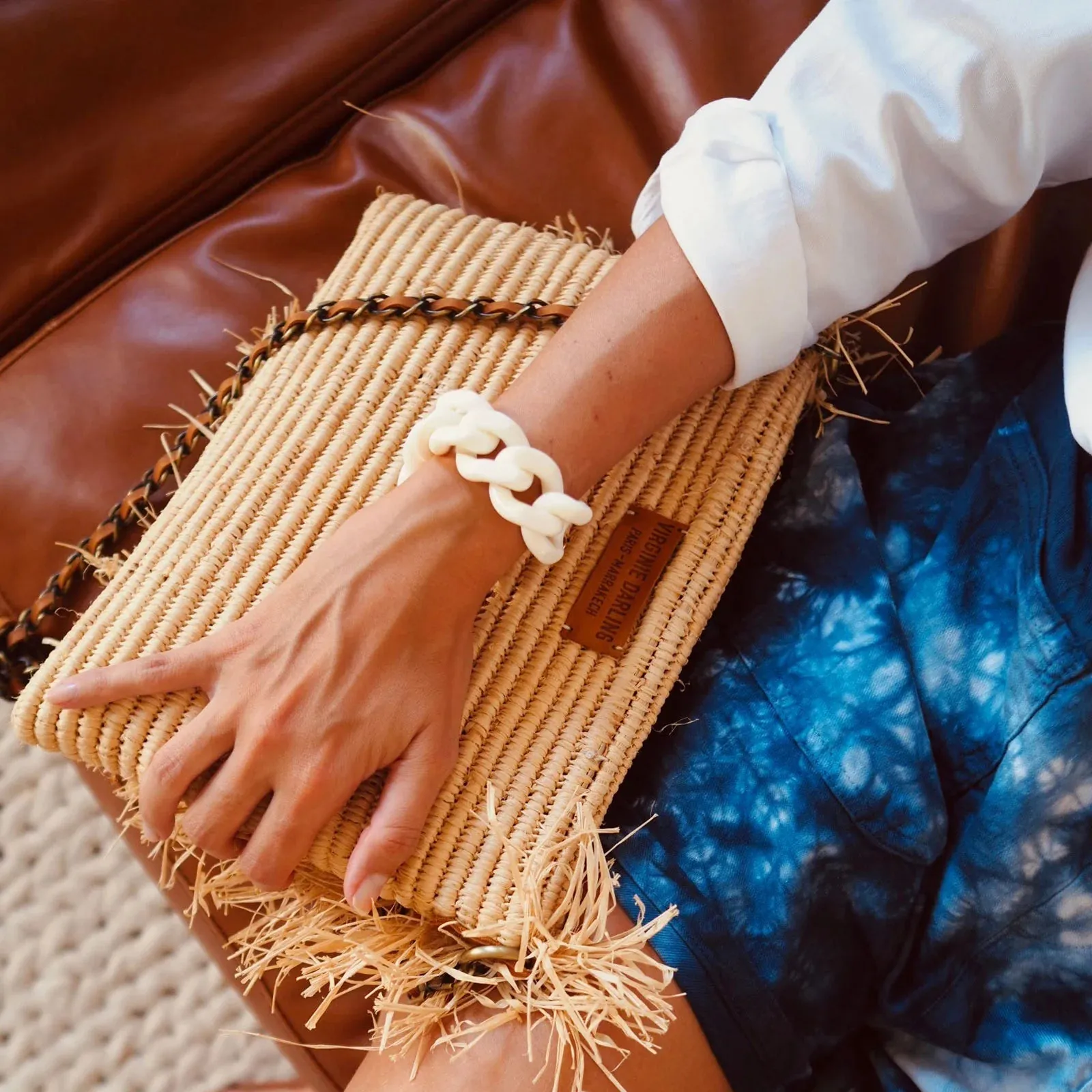 White Flat Chain Bracelet