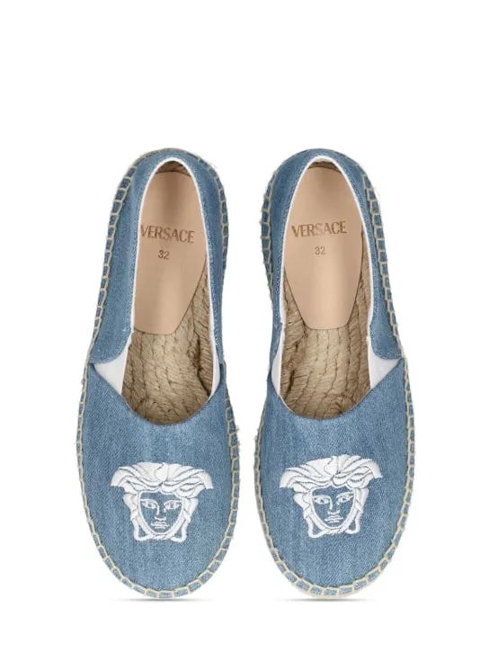 Luxurious Versace Medusa embroidered espadrilles