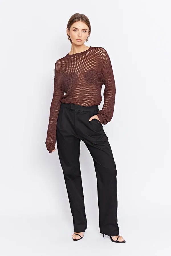 Walnut Knit Top - Gerrale Mesh