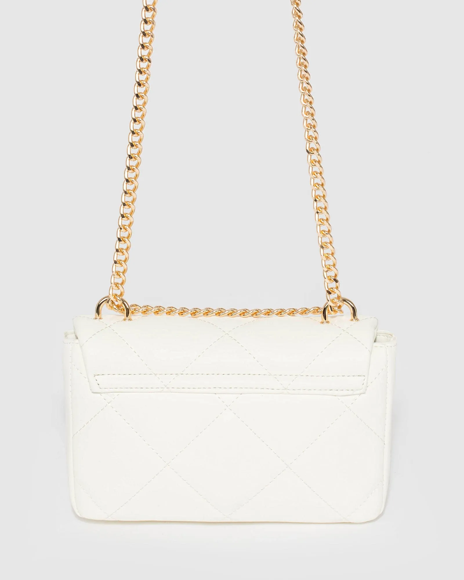 White Claire Quilt Crossbody Bag