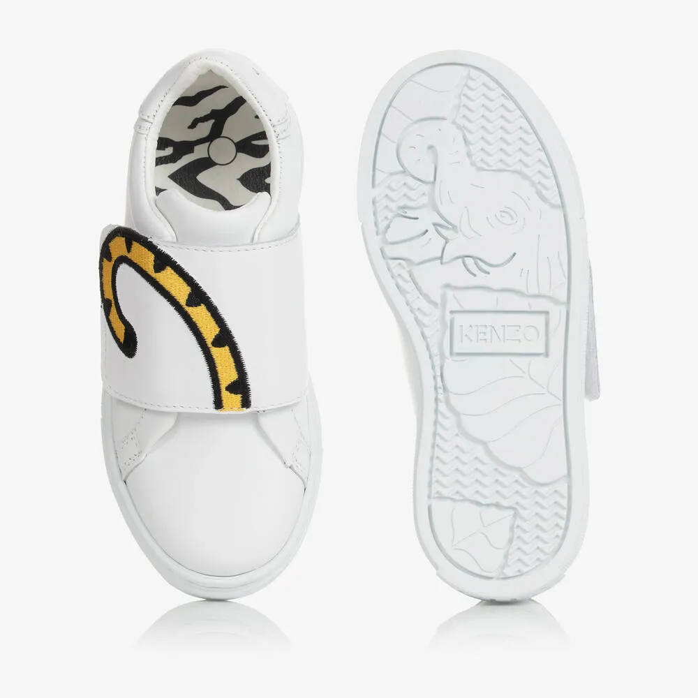 White KOTORA Tiger Leather Trainers