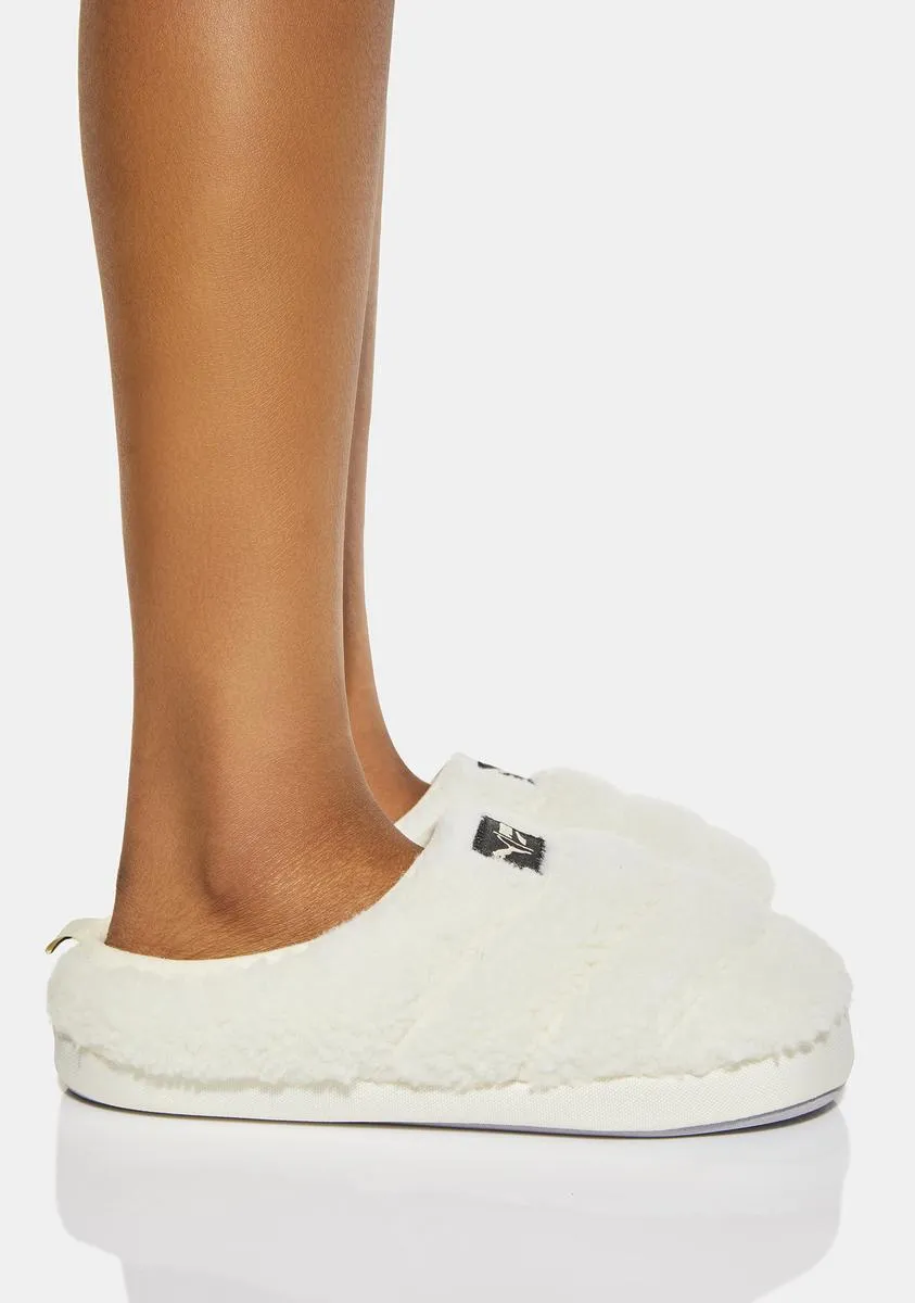 White Scuff Sherpa Slippers