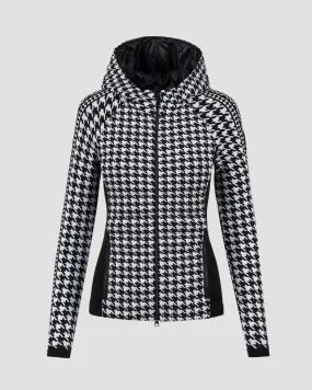 Women's houndstooth hybrid jacket with hood Newland Hera N46378-108