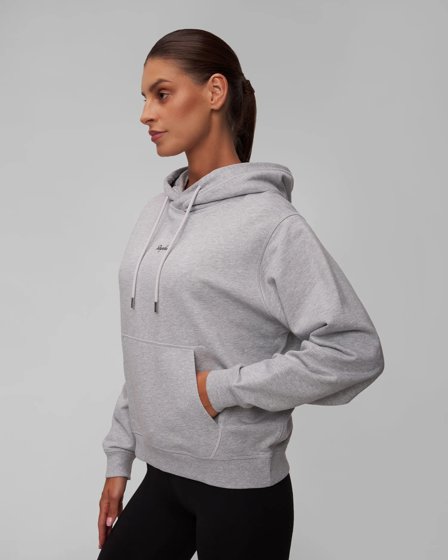 Women's light grey cotton hooded sweatshirt Rapha bgy01xx-lga