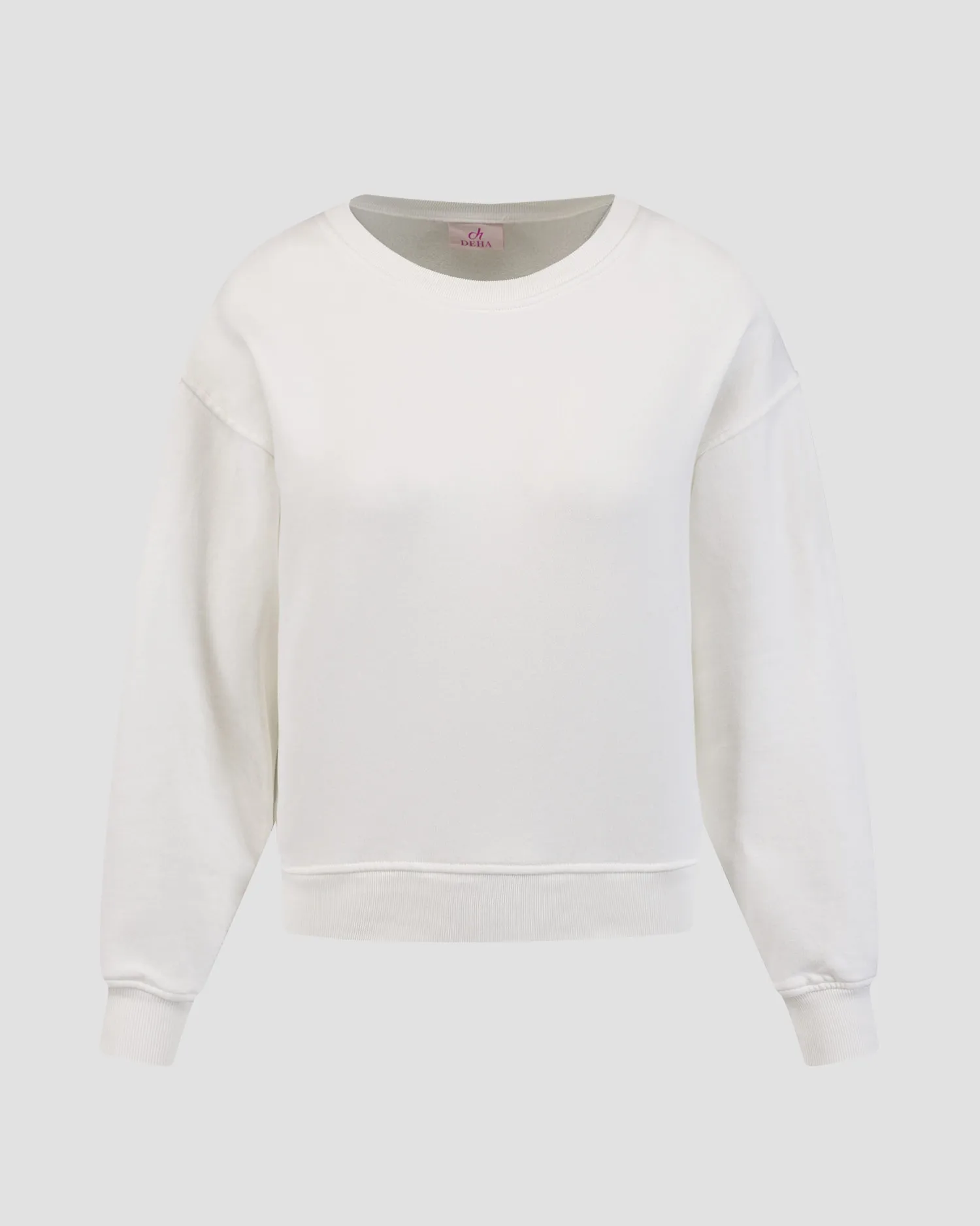 Women's white organic cotton sweatshirt Deha A00551-18001