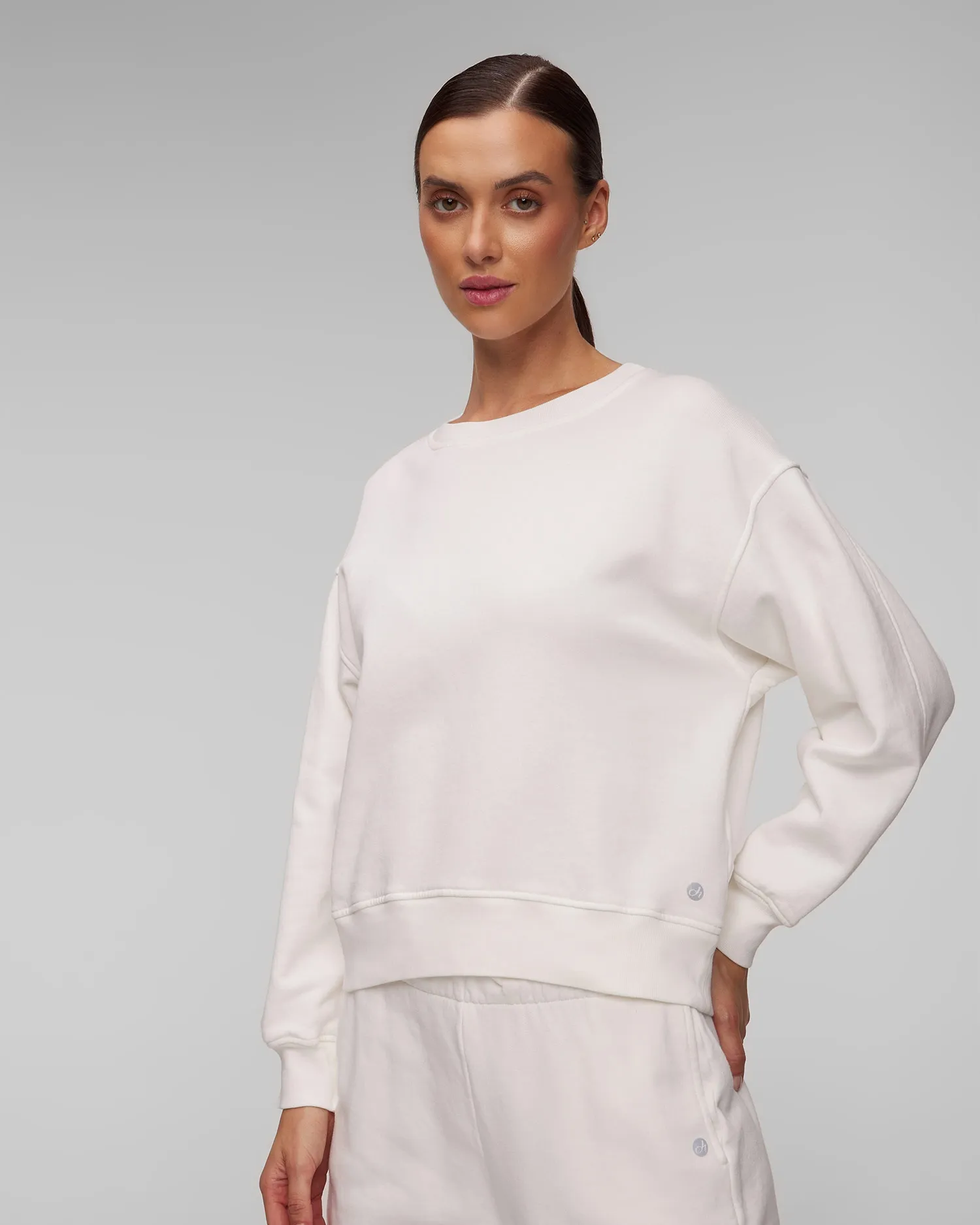 Women's white organic cotton sweatshirt Deha A00551-18001