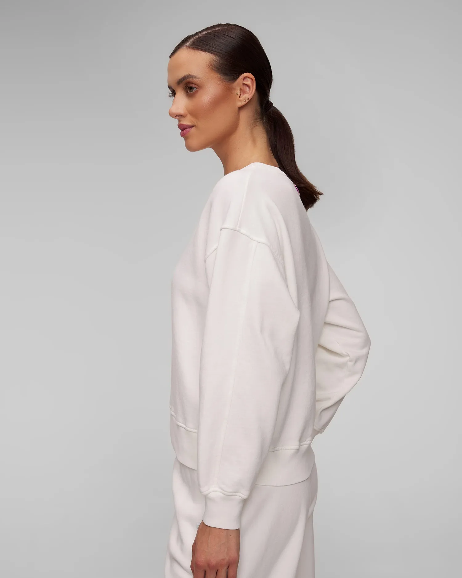 Women's white organic cotton sweatshirt Deha A00551-18001