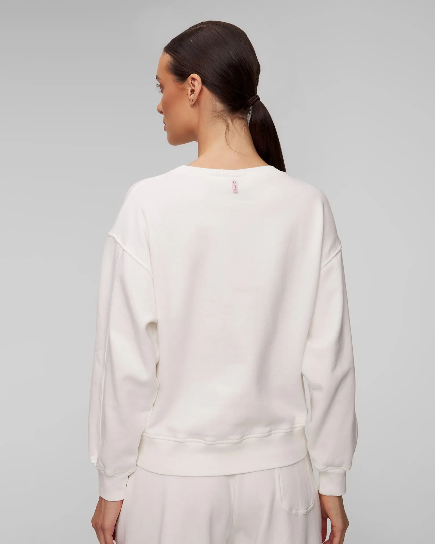 Women's white organic cotton sweatshirt Deha A00551-18001