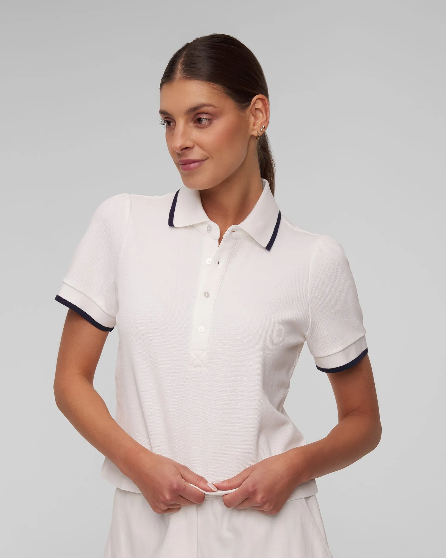 Women's white The Upside Bounce Birdie Crop Polo usw124020-white