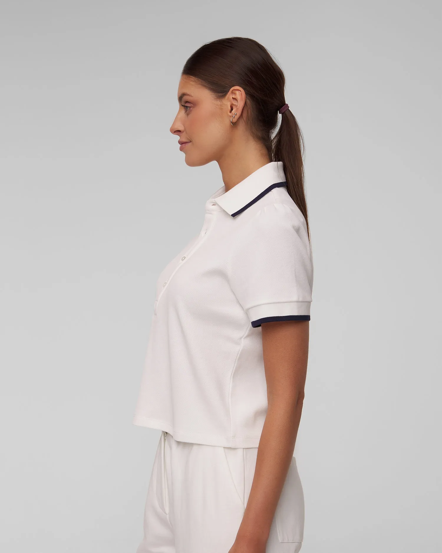 Women's white The Upside Bounce Birdie Crop Polo usw124020-white