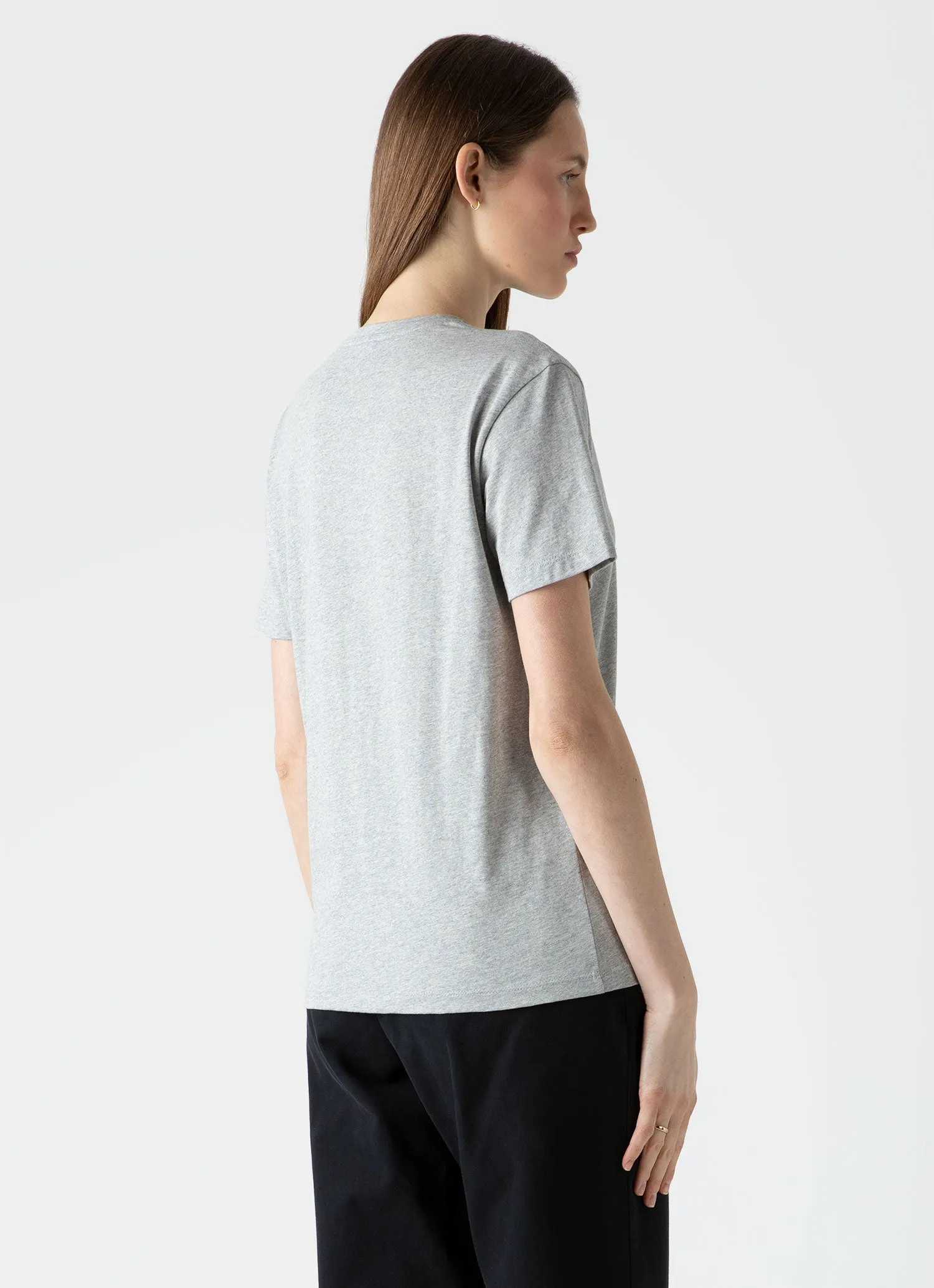 Grey Melange Women's Boy Fit T-shirt.