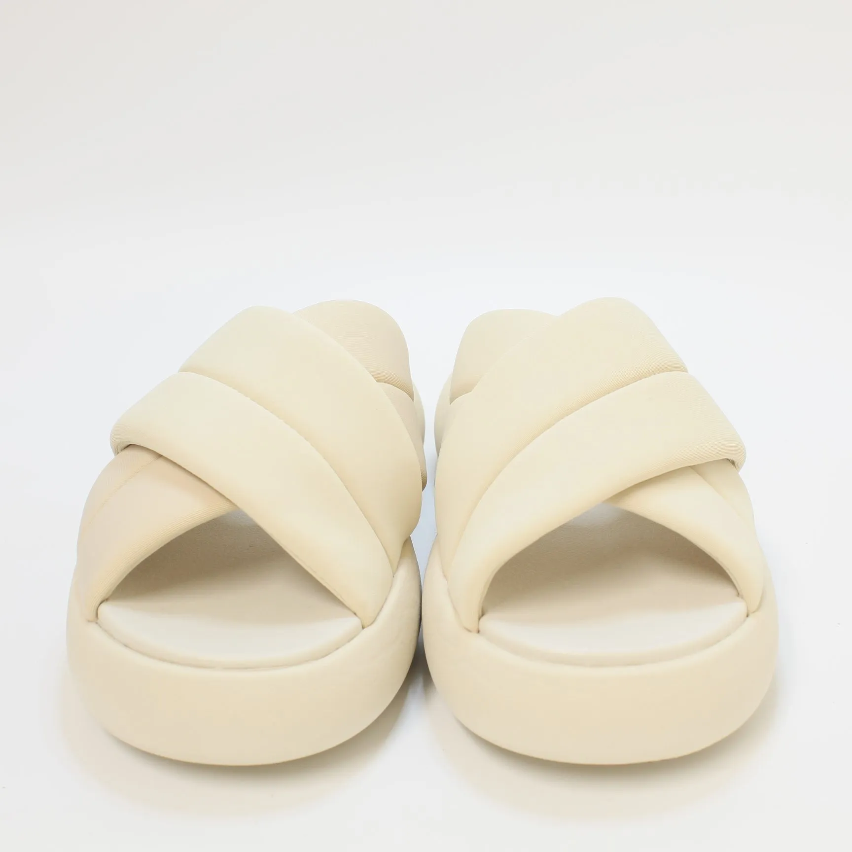 Womens Beige Toms Mallow Crossover Slides