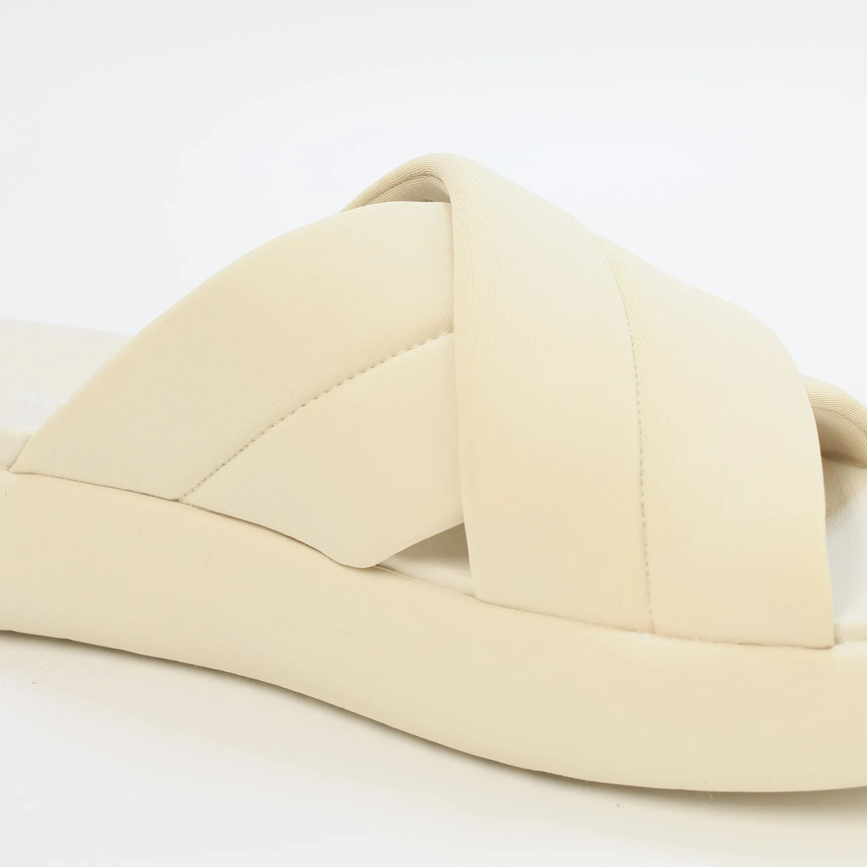 Womens Beige Toms Mallow Crossover Slides