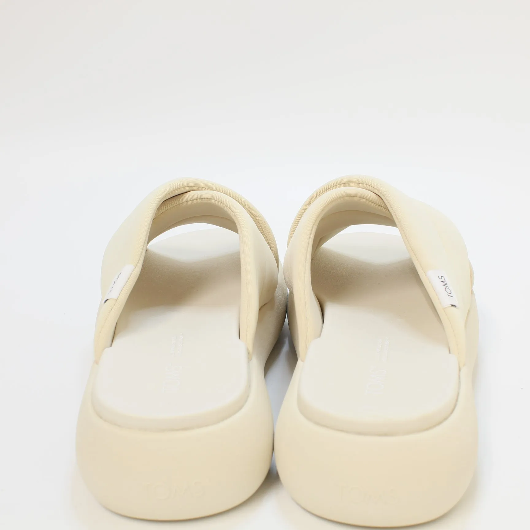 Womens Beige Toms Mallow Crossover Slides