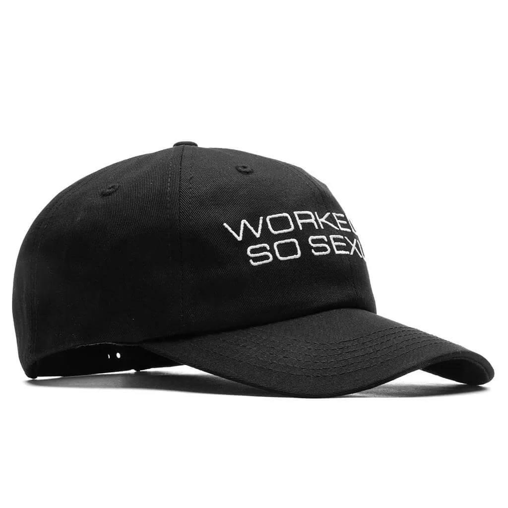 Black Worked Up Polo Cap