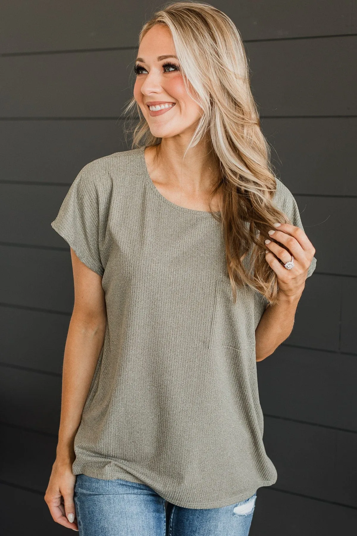 Dusty Olive Knit Top