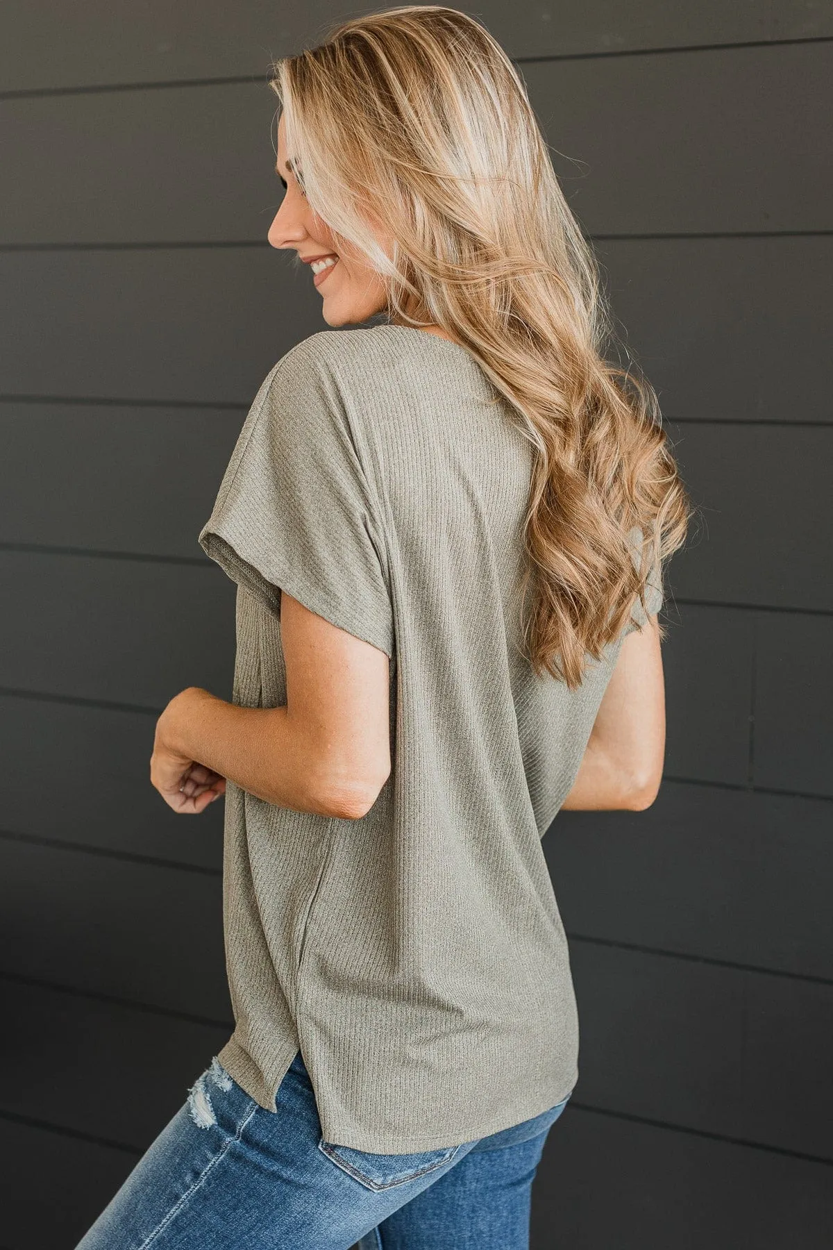 Dusty Olive Knit Top