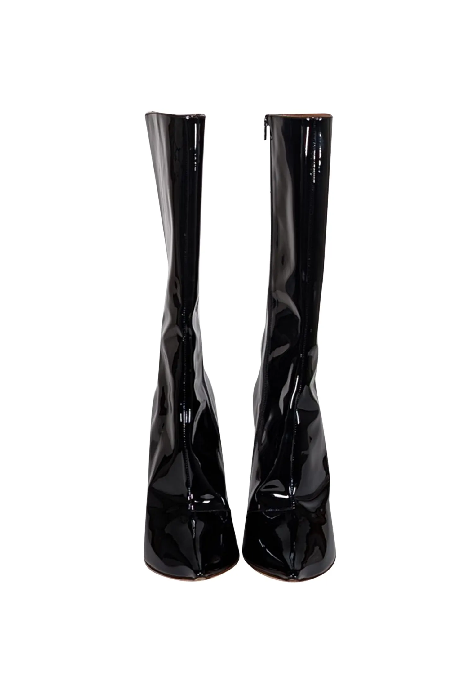 Y/Project - Black Patent Leather Pointed Toe Boots Sz 9